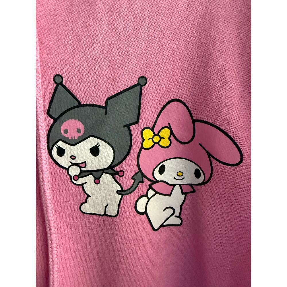 My Melodie and Kuromi Hello Kitty Pink Zip Up Hoodie Y2K size Medium - Picture 6 of 8